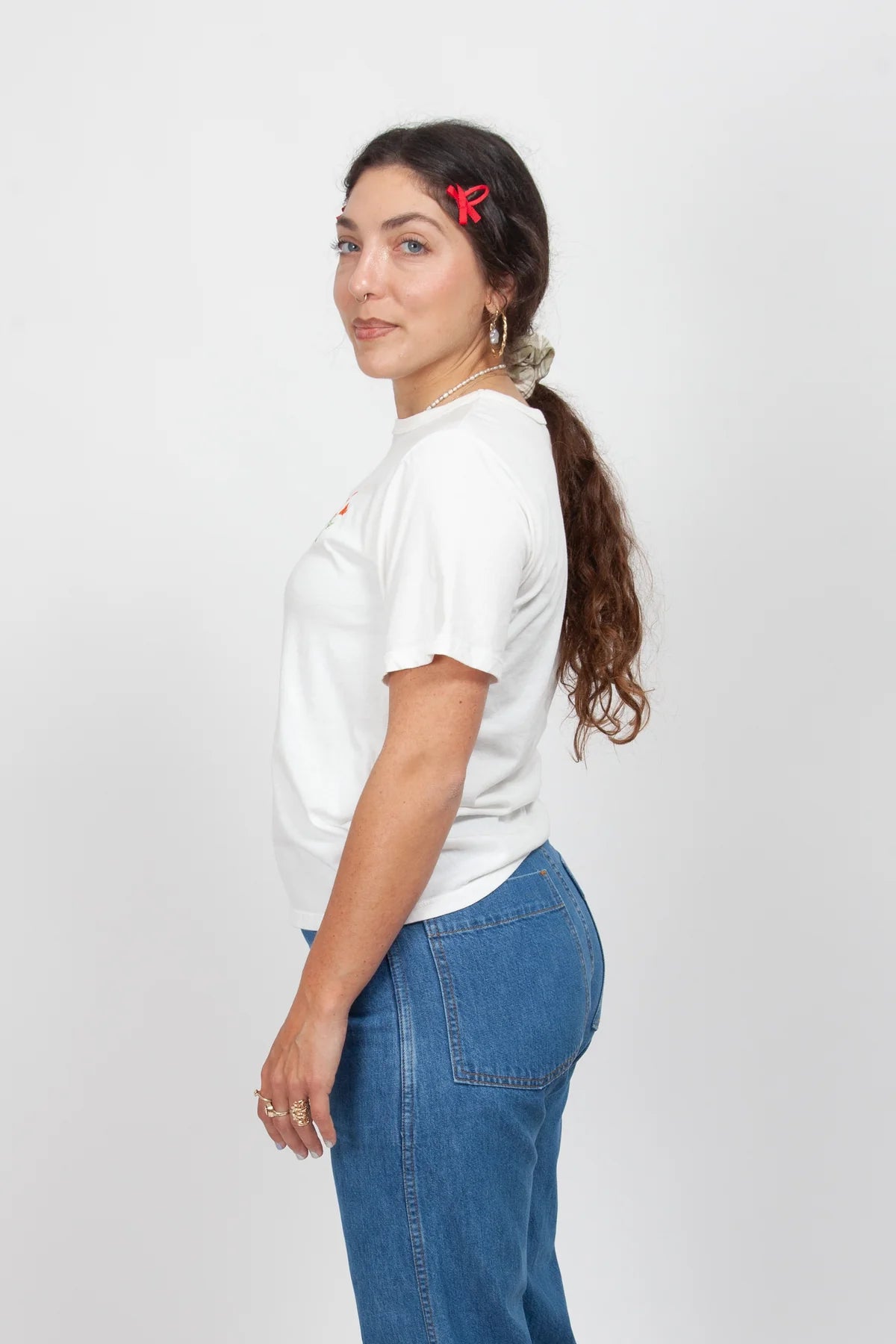 Gravel & Gold - Rockaway Tee | Embroidered Poppy