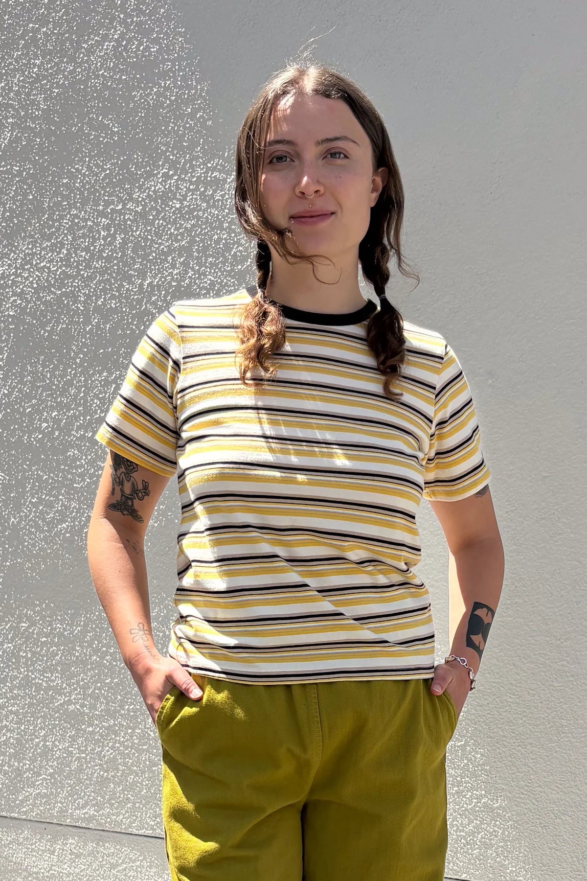 Gravel & Gold - Rockaway Tee | Goldfinch Stripe