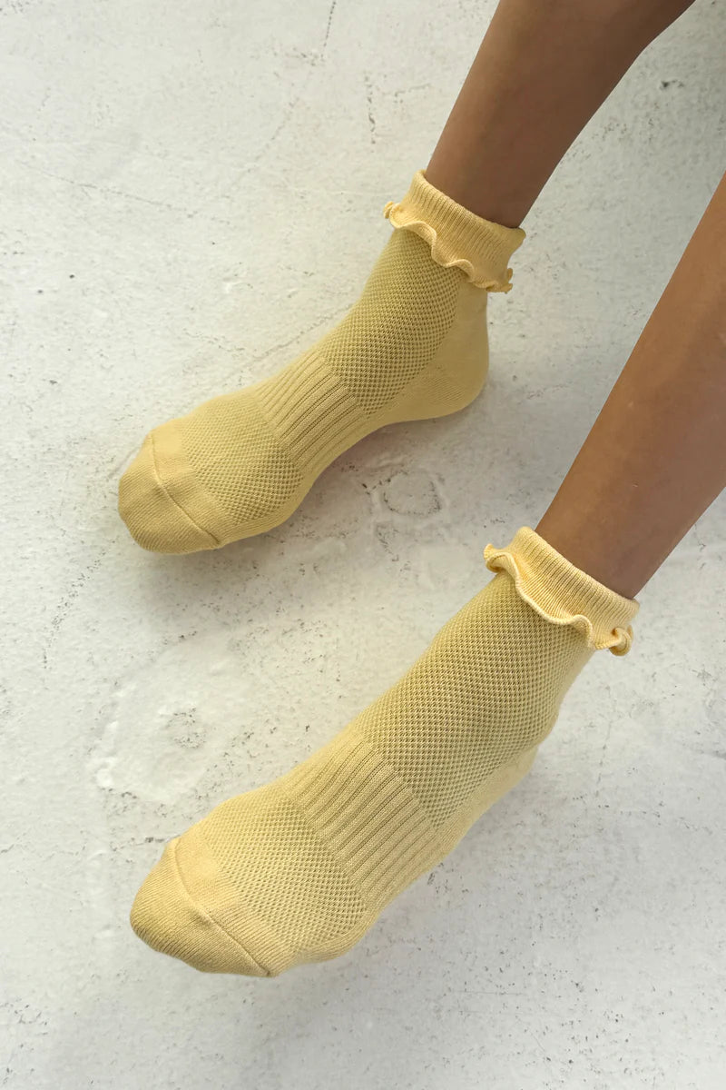 Le Bon Shoppe - Ruffled Hugger Crew Socks | Banana Cream