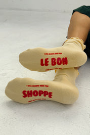 Le Bon Shoppe - Ruffled Hugger Crew Socks | Banana Cream