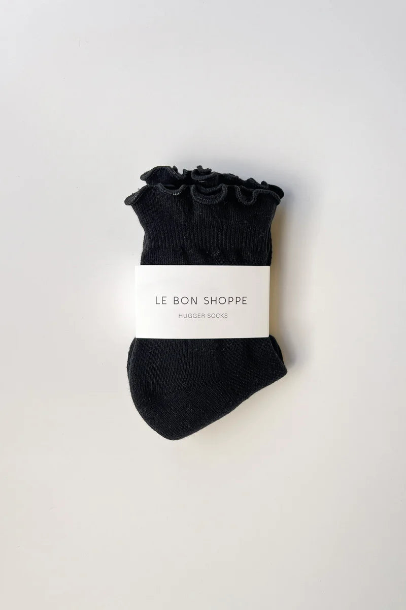 Le Bon Shoppe - Ruffled Hugger Crew Socks | Black