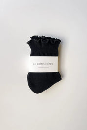 Le Bon Shoppe - Ruffled Hugger Crew Socks | Black