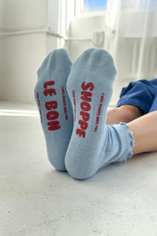 Le Bon Shoppe - Ruffled Hugger Crew Socks | Periwinkle