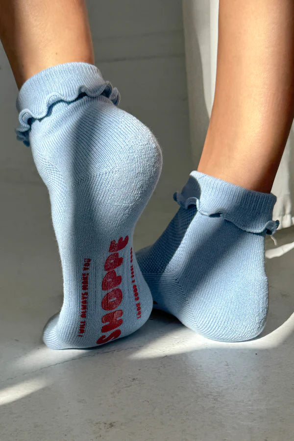 Le Bon Shoppe - Ruffled Hugger Crew Socks | Periwinkle