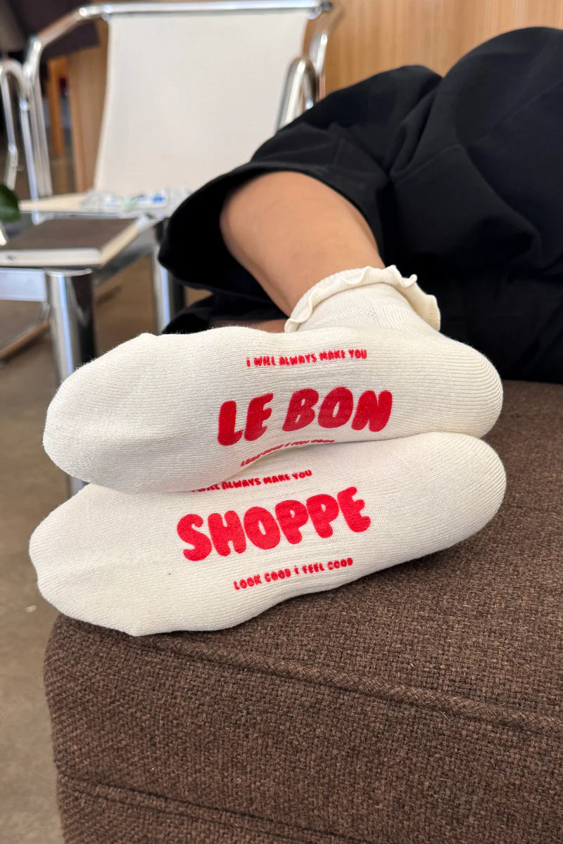 Le Bon Shoppe - Ruffled Hugger Crew Socks | Vanilla