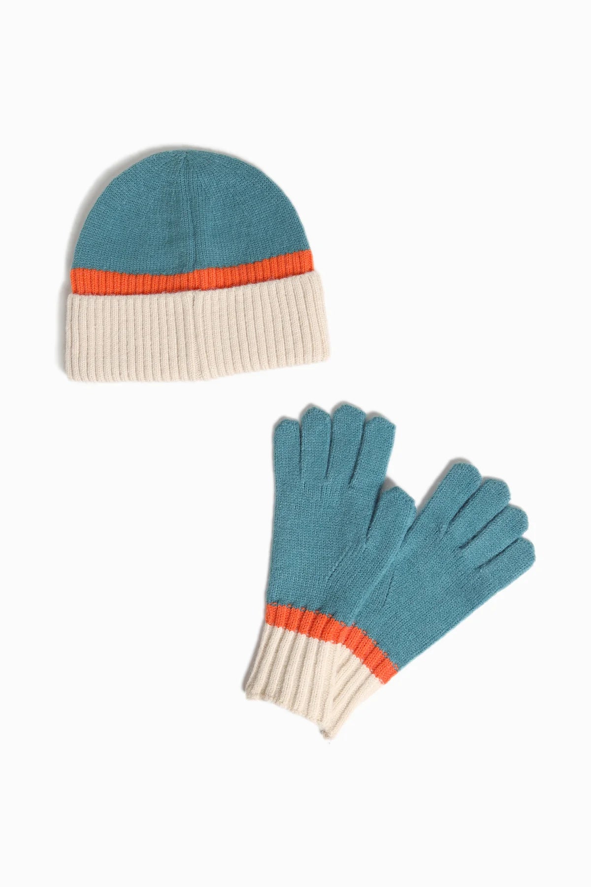 Tri-Color Gloves | Teal