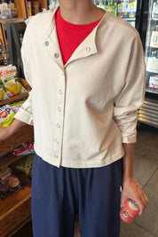 Le Bon Shoppe - Soft Jersey Snap Cardigan | Naturel