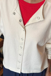 Le Bon Shoppe - Soft Jersey Snap Cardigan | Naturel