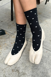 Le Bon Shoppe - Heart Sneaker Socks | Black/Cream