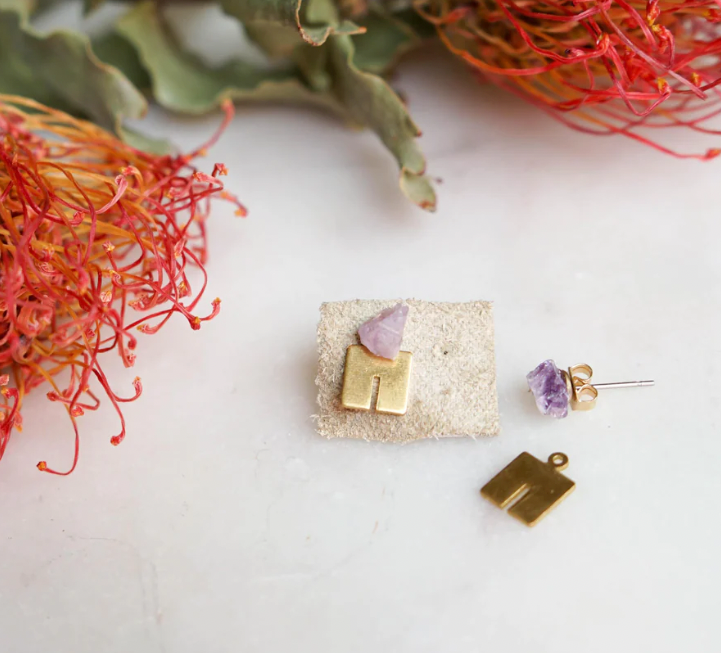 Peter and June - In the Mountains Earring | Amethyst