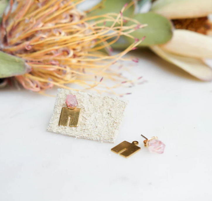 Peter and June - In the Mountains Earring | Blush Quartz