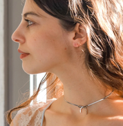 Peter and June - Bow Peep Choker Necklace | Silver