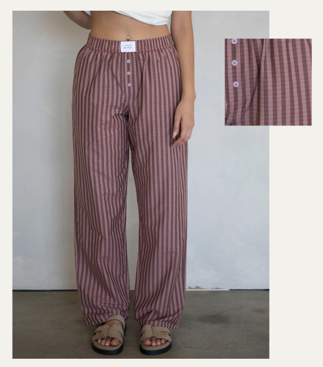 Things Between - Gingham Boxer Pants | Rust