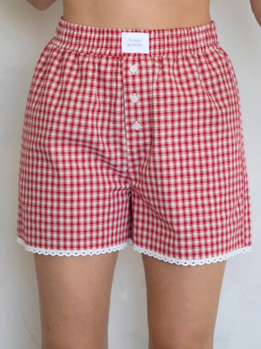 Things Between - Gingham Boxers | Red