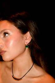 Saint Fatale - Square Green Stone Earrings