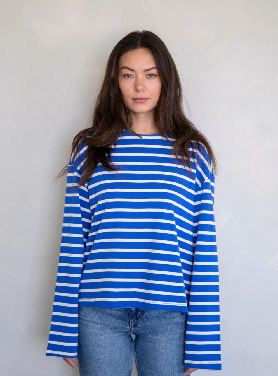 Things Between - Long Sleeved Striped Top | Royal Blue