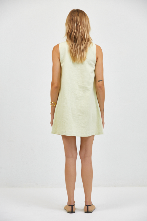 a.ren - Mod Buttoned Dress | Pastel Yellow
