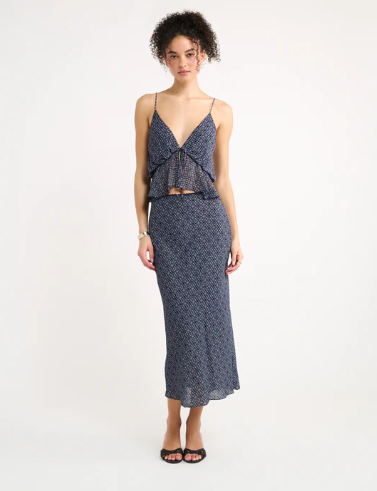 Rumored - Stroll Midi Skirt | Mediterranean Tile