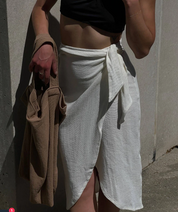 Na Nin Bobbie Waffled Cotton Wrap Skirt (M)