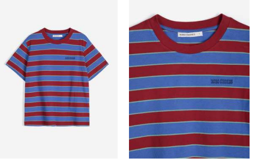 BOBOO CHOSES - Striped Cropped T-Shirt