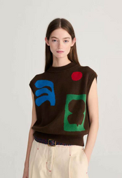 BOBOO CHOSES - Plant Seal Jacquared Cotton Vest