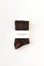 Le Bon Shoppe - Patterned Sneaker Socks | Cacao/Blue