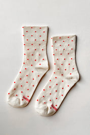 Le Bon Shoppe - Patterned Sneaker Socks | Cream/Red