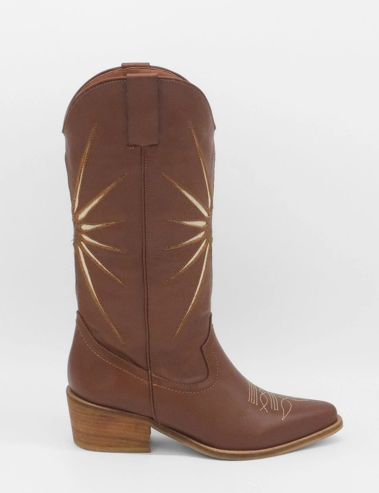 Stivali New York - Moonrise Western Cowboy Boots | Brown Cognac Leather