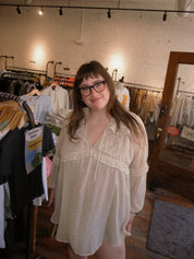 For Love & Lemons Cream Polka Dot Dress (L)