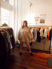 For Love & Lemons Cream Polka Dot Dress (L)