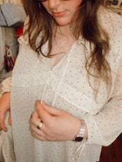 For Love & Lemons Cream Polka Dot Dress (L)