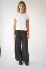 LA Relaxed - Washed Linen Trousers | Black