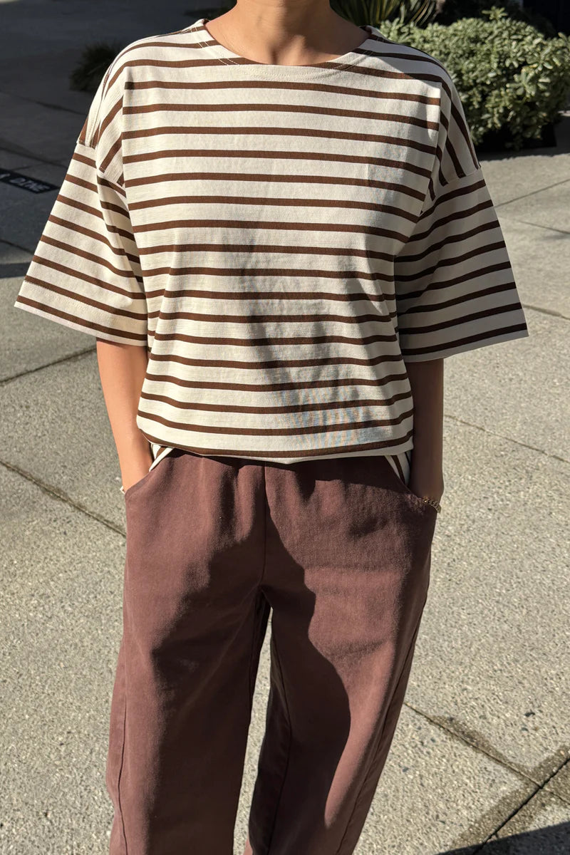 Le Bon Shoppe - Voyage Tee | Coffee Stripe