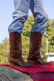 Stivali New York - Moonrise Western Cowboy Boots | Brown Cognac Leather