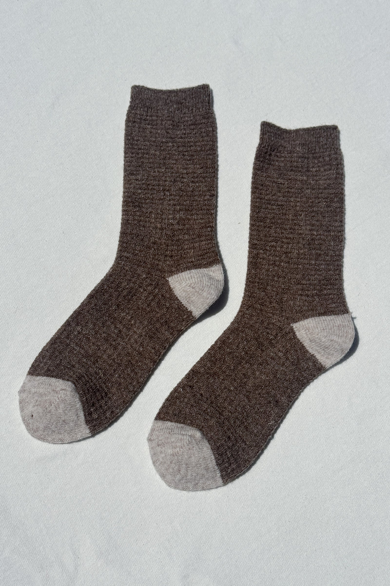 Le Bon Shoppe - Wool Waffled Socks | Brown