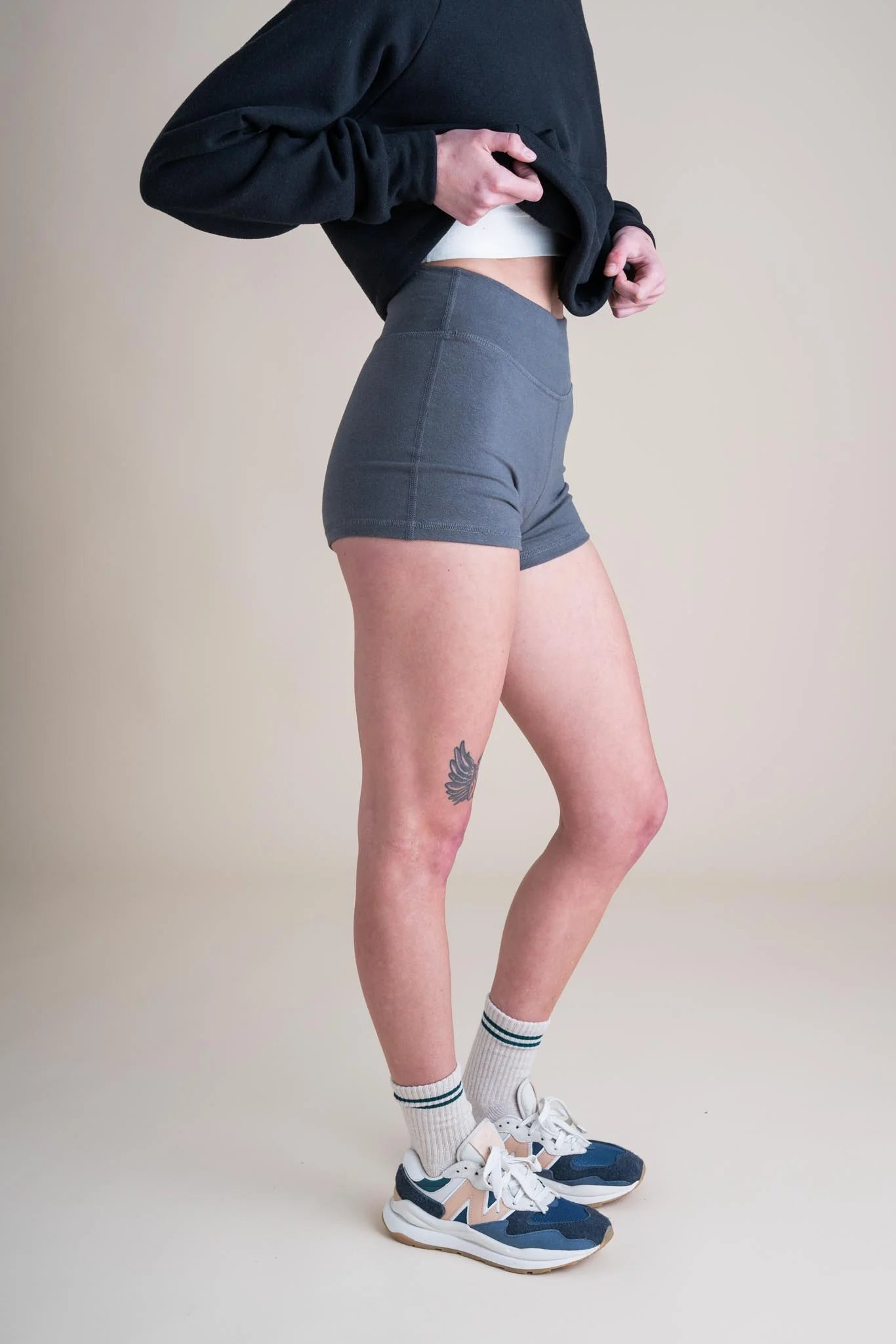 Conscious Clothing - Yoga Shorts | Concrete