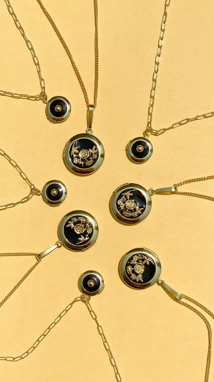 Michelle Starbuck Designs - Poppy Locket Necklace- Black: 20"