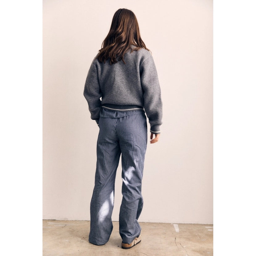 Blank Lab - Contrast Color Sweather Top | Heather Grey/White