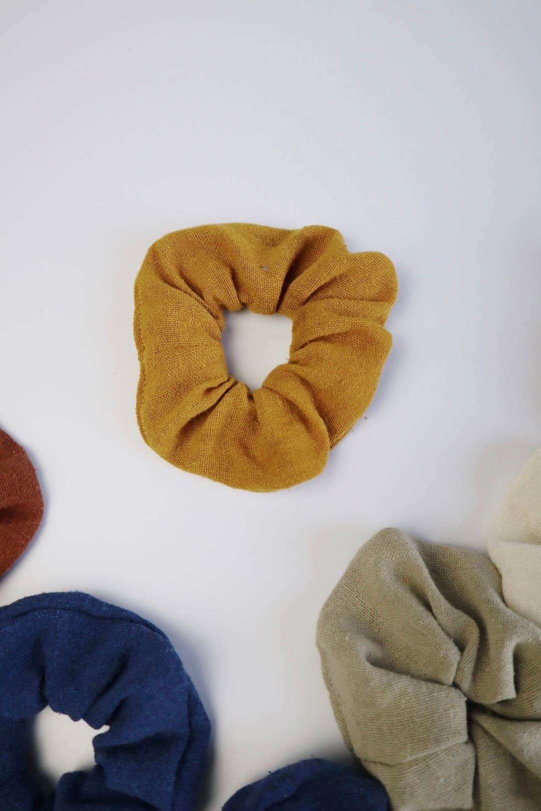 Eco Raw Studio - Raw Silk Naturally Dyed Hair Scrunchies: Terra Cotta