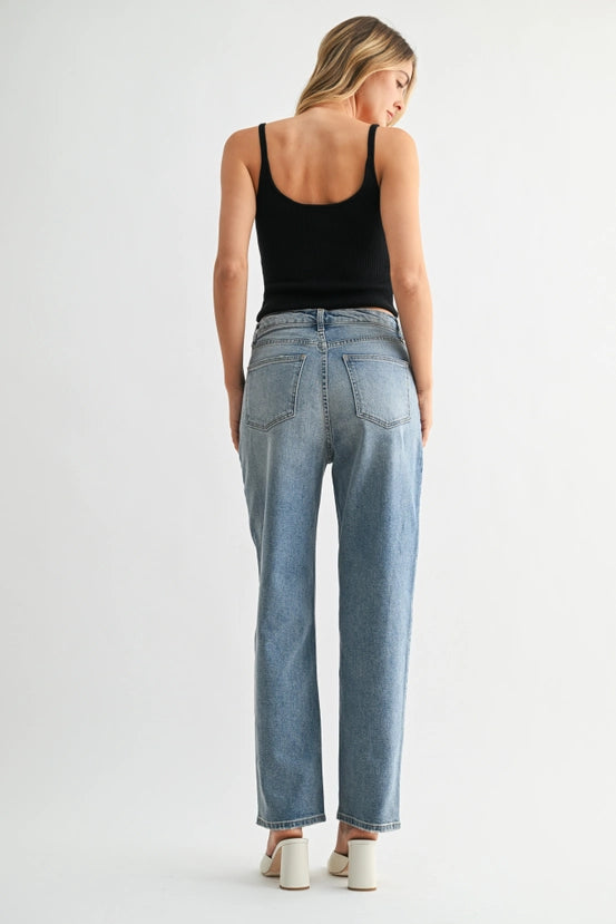 Just Black Denim - V-Waist Straight Leg Denim | Light Denim