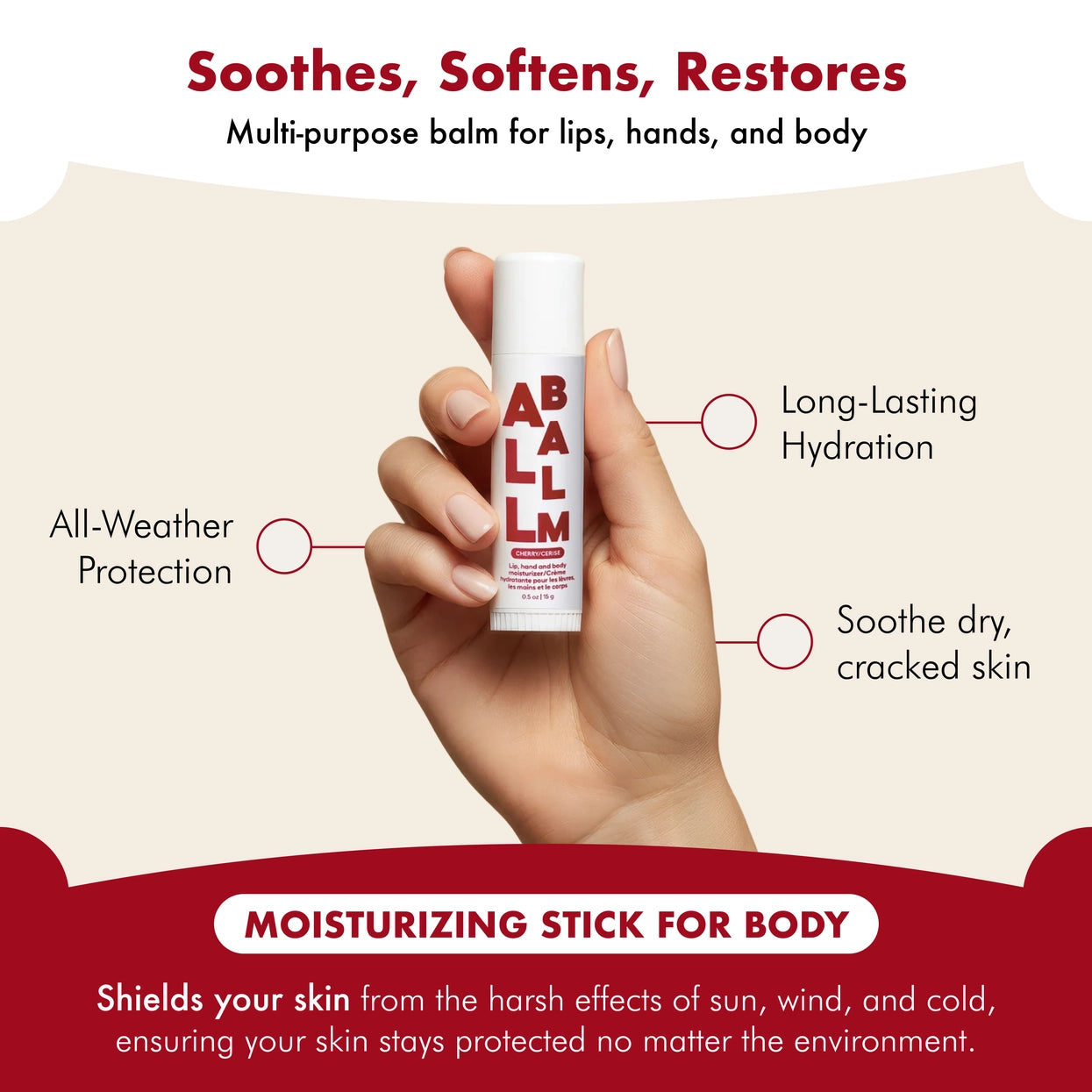 Zizia Botanicals - Giant All Balm Jumbo Stick | Cherry