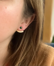 Michelle Starbuck - Malachite Mini Pleat Jacket Earrings
