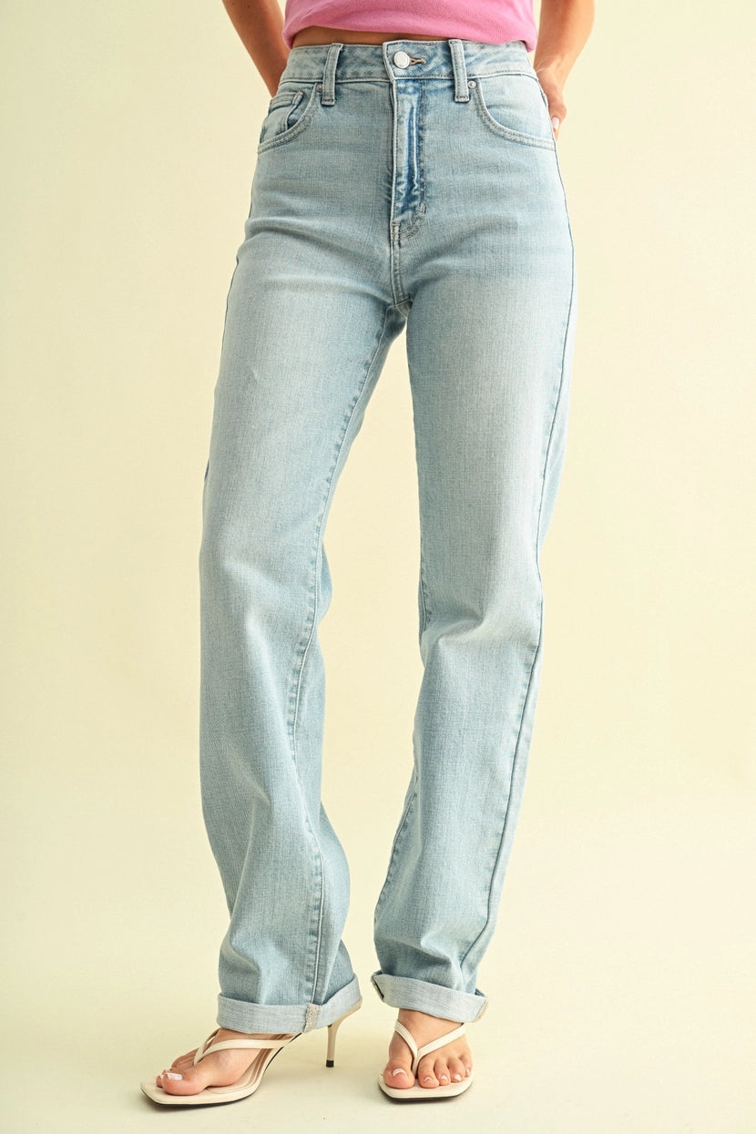 Just Black Denim - High Rise Straight | Light Denim