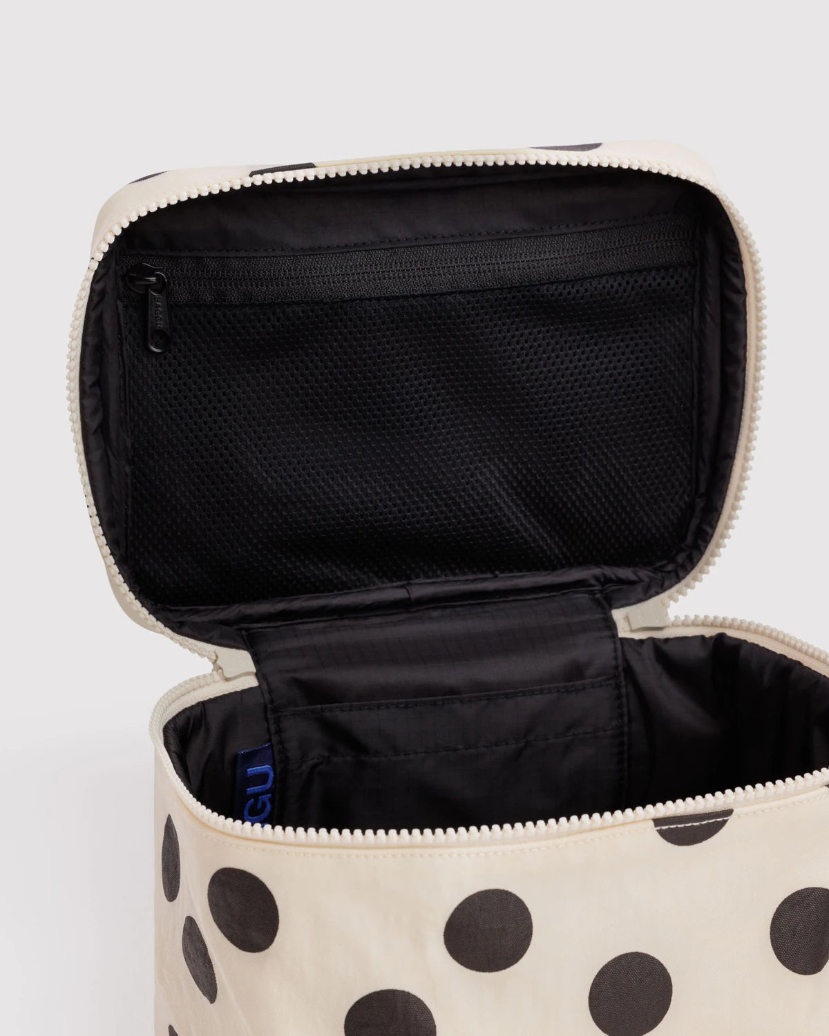 Baggu - Large Cosmetic Case | Cream and Black Polka Dot