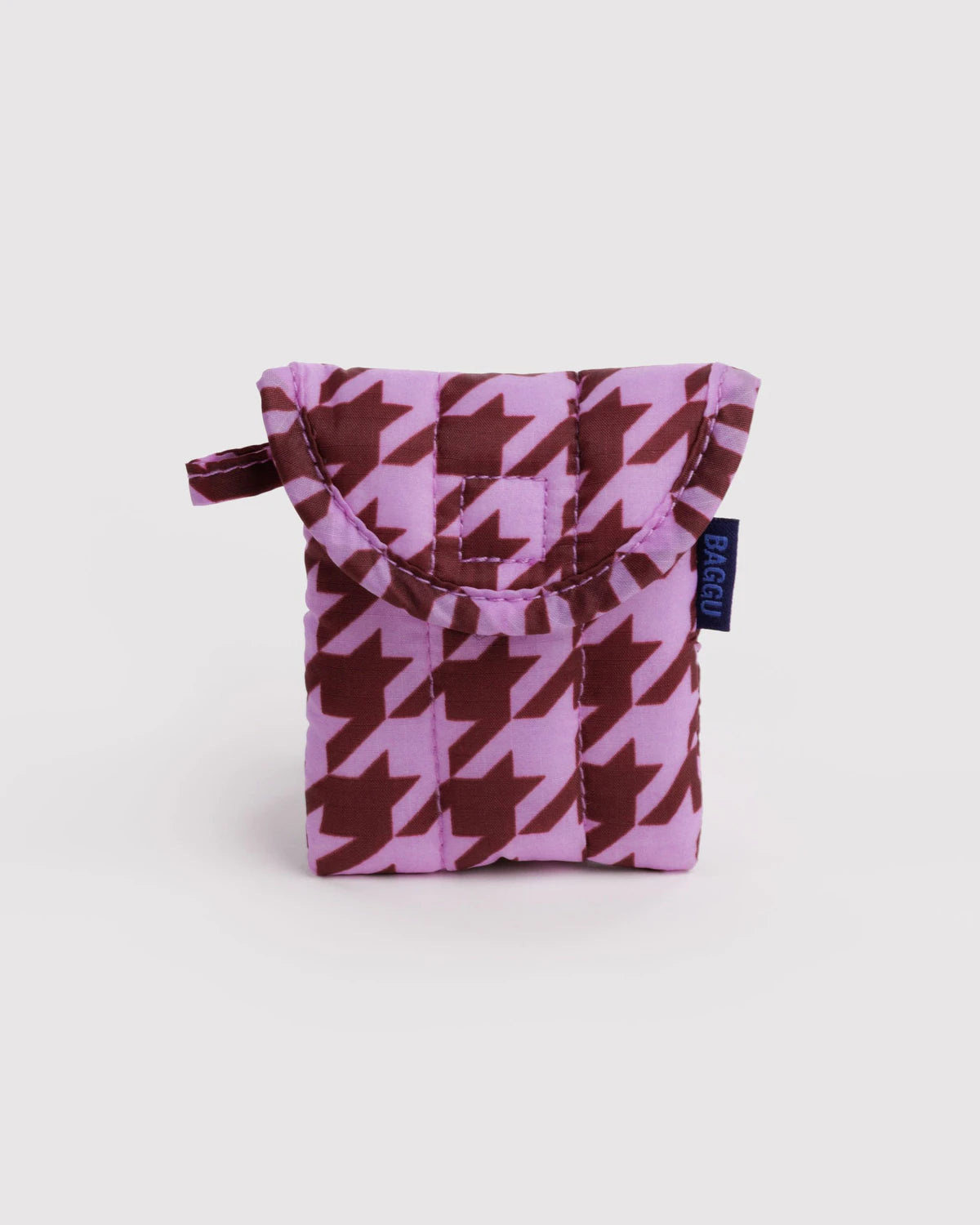 Baggu - Puffy Earbuds Case | Pink Houndstooth