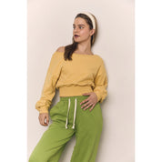 Blank Lab - Off Shoulder Lightweight Sweatshirt | Yellow