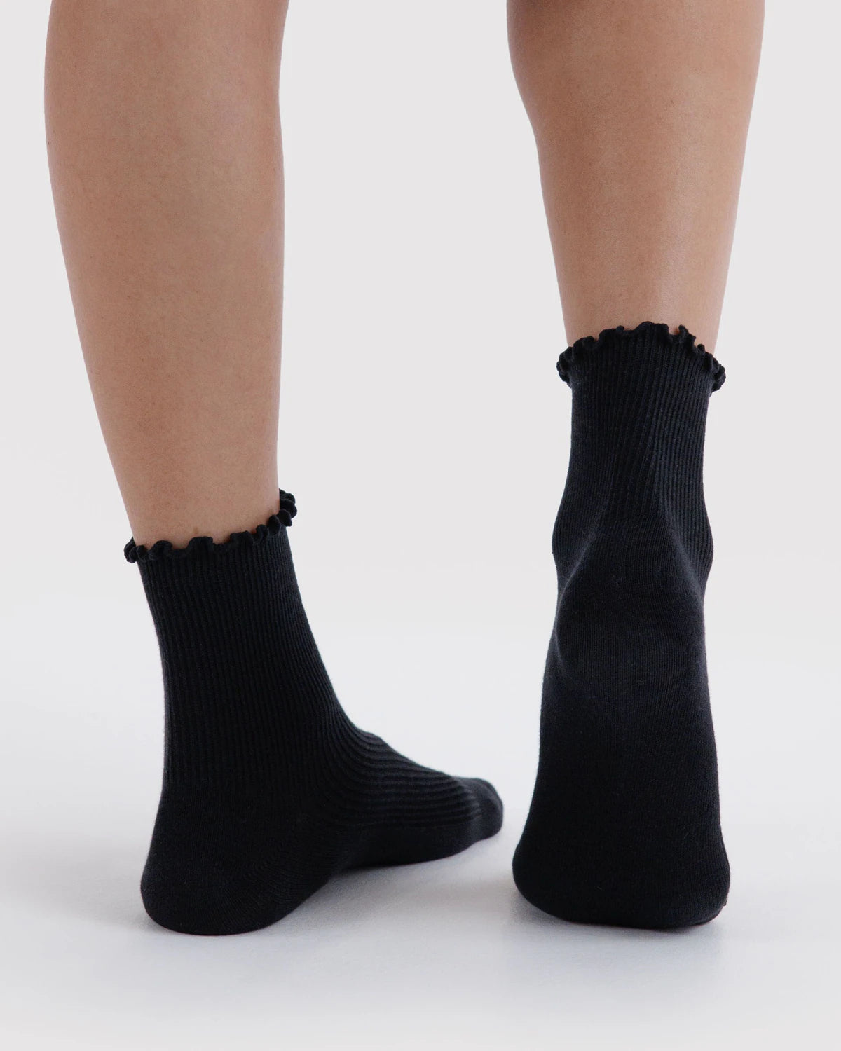 Baggu - Lettuce Edge Sock Set of 2 | Black