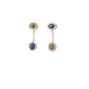 Michelle Starbuck Designs - Malachite + Lapis Vintage Starburst Drop Earrings
