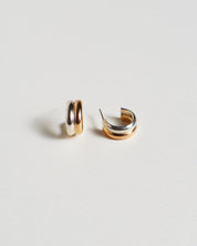 Gem & Blue -  Mixed Metal Hoops