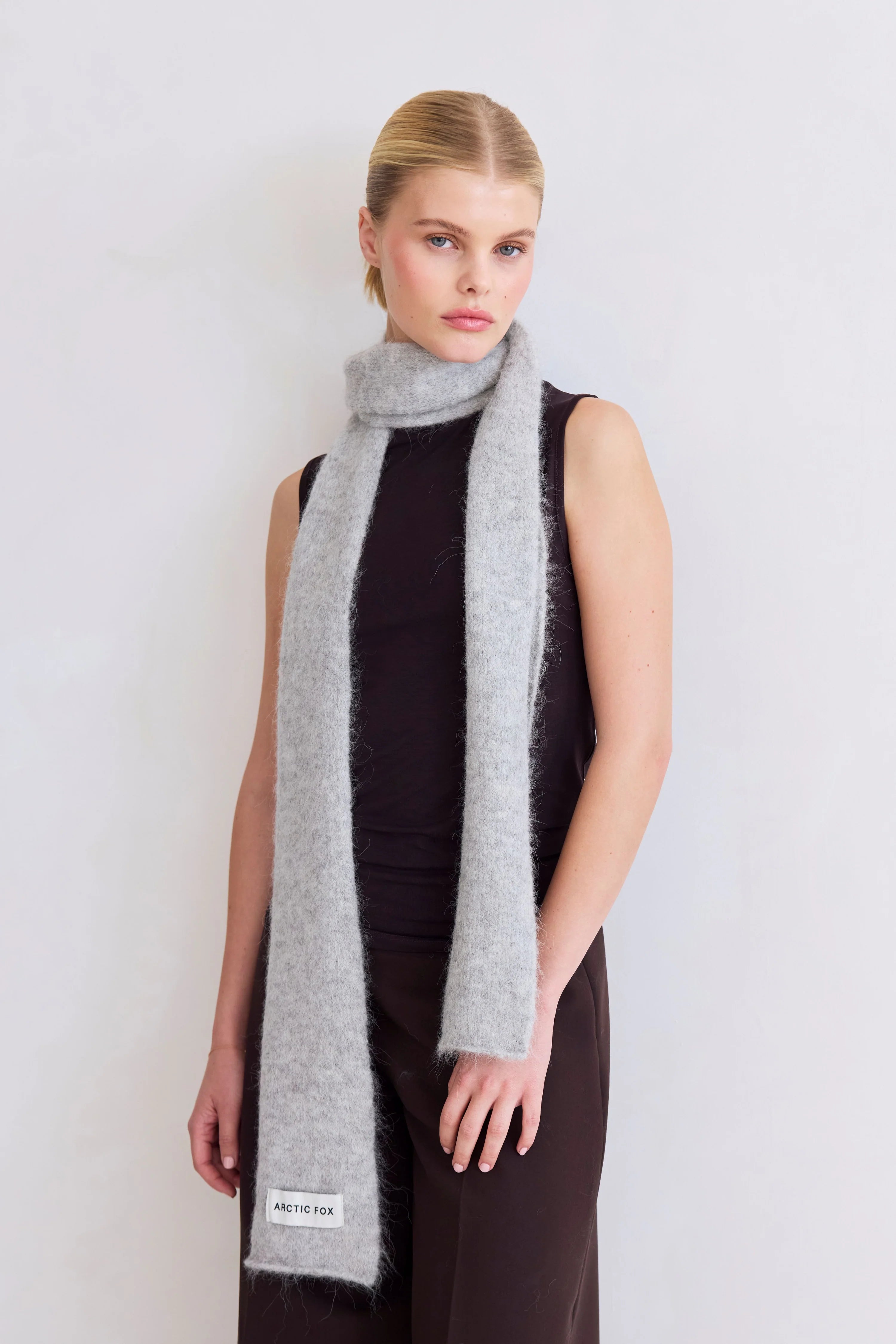 Arctic Fox & Co. -  The Alpaca Skinny Scarf | Blizzard Grey